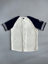 New York Yankees MLB Button-Up Baseball Jersey – Cream & Navy | Genuine Merch (L)