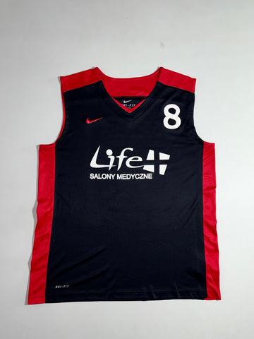 Nike Dri-Fit Black & Red #8 Basketball Jersey (L)