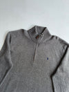 Polo by Ralph Lauren Grey Quarter-Zip Cotton Sweater (XL)