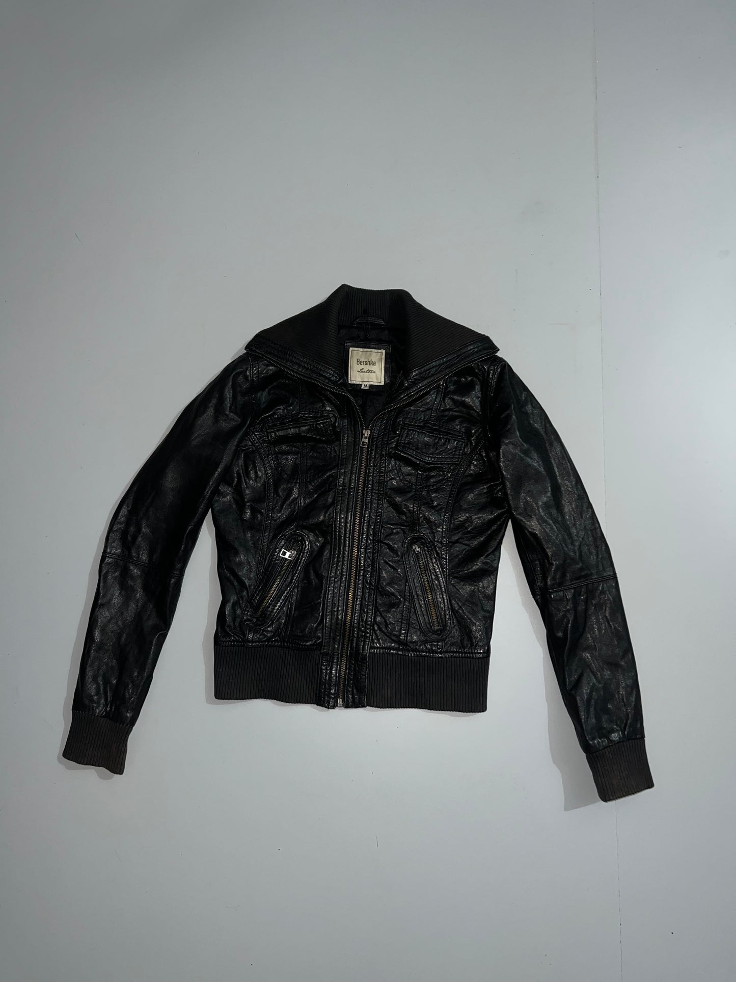 !                                                                                                                          Bershka Original Leather Jacket (XS)