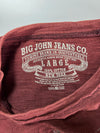 Big John Jeans Co. | Maroon Gothic Embroidered Long Sleeve Tee (L)