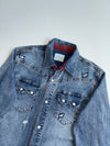 Vintage Buckaroo Blue Distressed Denim Western Shirt (S)