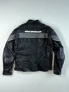 Bering Black & Grey Leather Motorcycle Racing Jacket Padded (M)