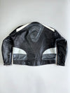 Vintage X.Mann Black Leather Biker Racing Jacket | Armoured Shoulder & Elbow Pads | Back Hump Protector (2XL)