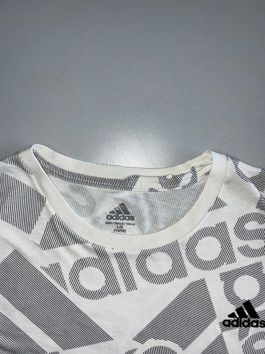 Adidas All-Over Logo Print Tee AOP Monogram White/Grey (S)