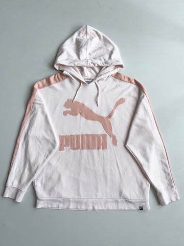 Puma Big Cat Logo Pastel Pink Embroidered Hoodie | Size (2XL)