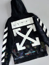 Off-White Diagonal Stripe Paint-Splatter Hoodie (M/L)