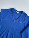 Vintage Chemise Lacoste Royal Blue V-Neck Knit Sweater – Made in France(XL)