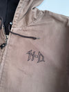 Vintage Harley-Davidson Reversible Hard  Canvas Jacket Black & Khaki Skull Piston Graphic (2XL)