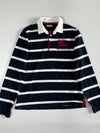 Burberry London Knight Logo Striped Rugby Polo – Black & White (XL)