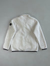 National Geographic White Sherpa Fleece Zip Jacket – Black Trim – Sleeve Patch (S)