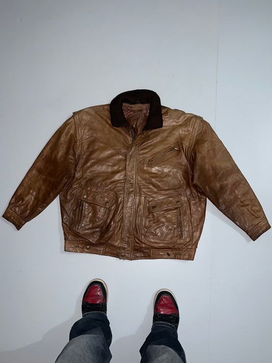 ZDetachable Arms Original Leather Jacket (XL/2XL)
