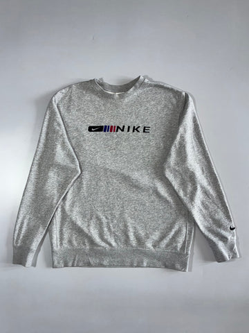 Nike | Vintage Big Logo Crewneck Sweatshirt | Grey Melange |(XL)