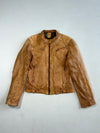 Vintage Gipsy Tan Leather Cafe Racer Jacket Women’s (M)