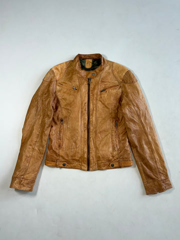 Vintage Gipsy Tan Leather Cafe Racer Jacket Women’s (M)