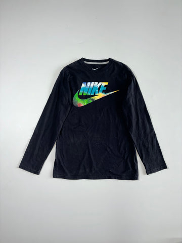 Nike Futura Multicolor Logo Long Sleeve Tee – Black (XS)