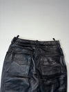 Vintage Black Leather High Waist Snap Front Pants (W:26) (L:42)