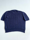 Polo Ralph Lauren Navy Cable Knit Short Sleeve Sweater – (2XL)