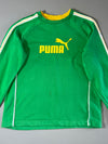 Puma Vintage Raglan Sleeve Crewneck Sweatshirt — Green / Yellow (S)