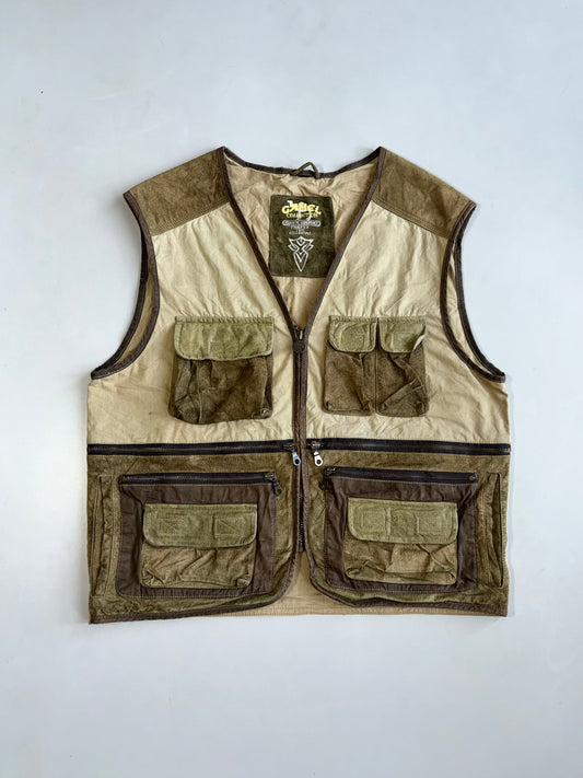 !     Camel’s Super Premium Original Utility Vest Leather Jacket (XL)