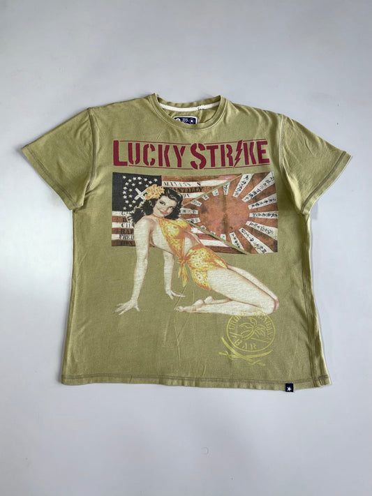 Rare Joe Brown Lucky Strike Pin-Up T-Shirt (M)