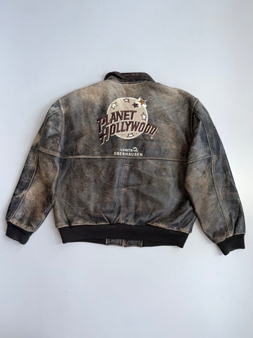 ZRare Vintage 90s Planet Hollywood Genuine Leather Bomber (L/XL)