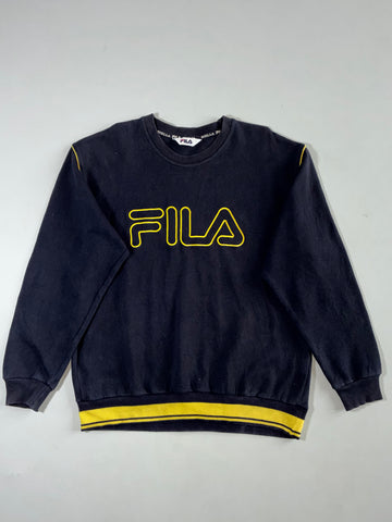 Vintage FILA Biella Italia Navy Embroidered Logo Sweatshirt (L)