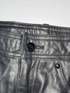 Vintage Black Genuine Leather 5-Pocket Straight Pants (W:32) (L:45)
