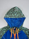 Nike Blue & Green Patterned Hooded Windbreaker Jacket | (S)