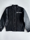 Premium Dragon Embroidered Varsity Jacket With Leather Sleeves (M/L)