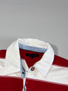 Tommy Hilfiger Block Stripe Rugby Polo Shirt — Red / White Long Sleeve (XS)