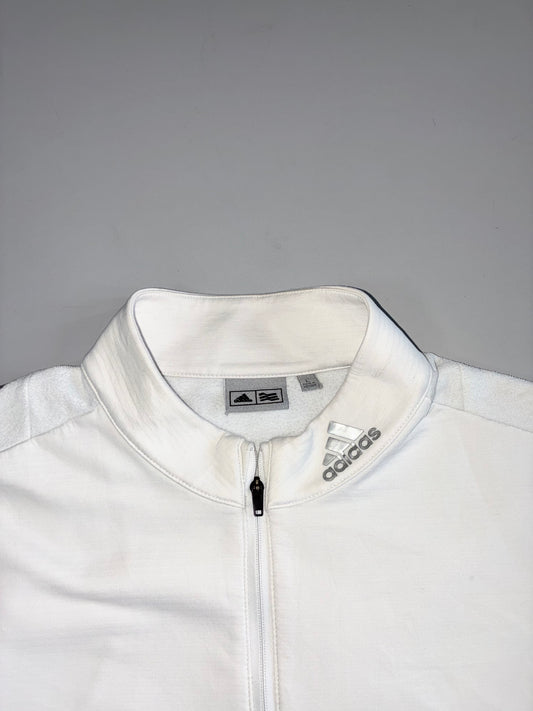 Adidas White Quarter-Zip Performance Pullover (M)