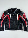 Dragon Rider Black/Red Genuine Leather Armoured Racing Jacket Padded (L)