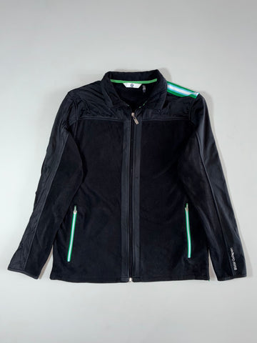 BMW Golfsport Fleece Full-Zip Jacket – Black w/ Green Stripe (L)