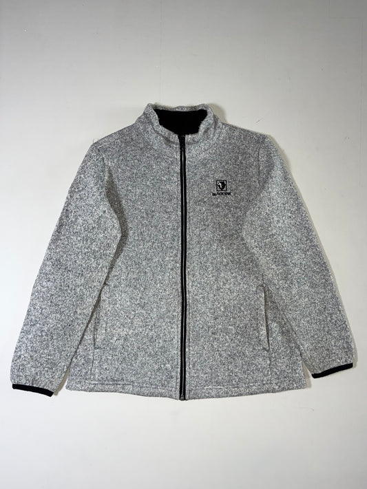 Black Yak Sherpa Lined Knit Fleece Zip Jacket – Heather Grey Women’s (S)