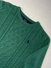 Polo Ralph Lauren Forest Green Aran Cable Knit Sweater (M)