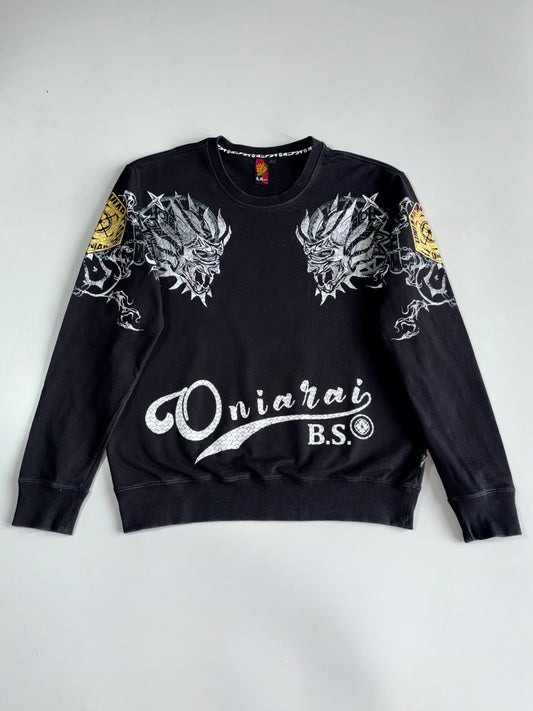 Japanese Onirai B.S. Dragon Printed Full Sleeve T-Shirt (M)
