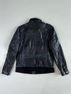 Globe Trotter Vintage Distressed Black Leather Aviator Moto Jacket (L)