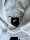 Nike Sportswear Swoosh Circle Graphic Quilted Panel Fleece Pullover Hoodie White (XL)
