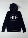 G-Star Raw Hooded Sweater – Navy “01” Embroidered Graphic (M)