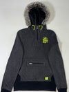 Roots Sporting Goods Grey Faux-Fur Hood Half-Zip Pullover (XS)