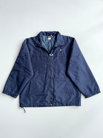 Vintage 90s Nike Navy Padded Jacket – Made in Hong Kong (XL)