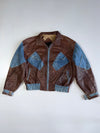 ZRare Italian Pure Leather x Denim Hybrid Jacket – Vintage 90s Statement (XL)