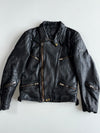 Vintage Black Leather Cafe Racer Jacket (S)