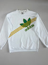 Adidas Originals White Oversized Trefoil 3-Stripes Graphic Sweatshirt(L)