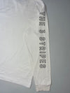 Adidas White “Three Stripes” Long Sleeve Tee (L)