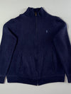 Polo Ralph Lauren Navy Full-Zip Mock Neck Knit Sweater (M)