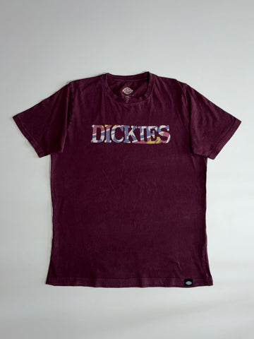 Dickies Graphic Logo Tee – Maroon w/ Multicolor Print (M)