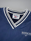 Vintage Reebok Classic Navy V-Neck Nylon Pullover Windbreaker (2XL)
