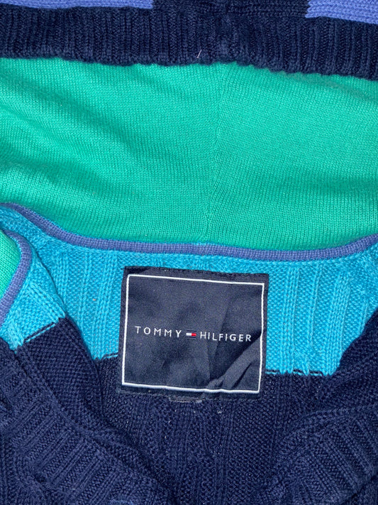 Tommy Hilfiger Color-Block Cable Knit Hooded Sweater Women's  (S)